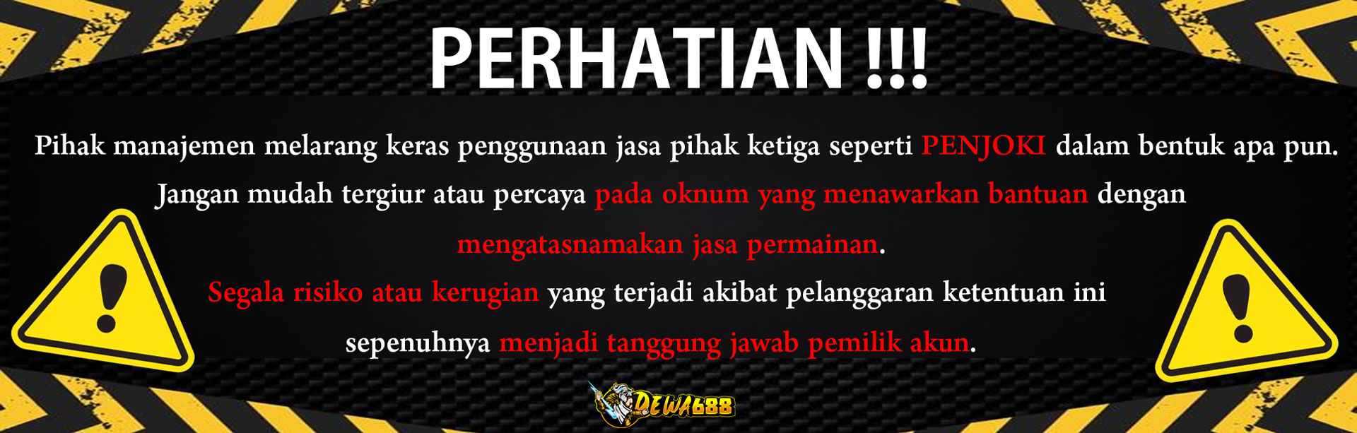 ⚠️ PERINGATAN! JANGAN MUDAH PERCAYA PIHAK KETIGA & PENJOKI!